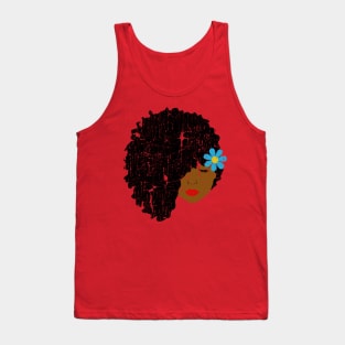 Vintage Side Puff Afro Girl Tank Top